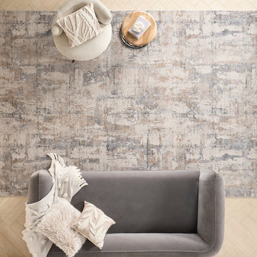 Rustic Textures RUS06 Modern Abstract Distressed Shimmer Carved Hi-Low Textured Durable Polyblend Short-Pile Beige/Grey/Ivory/Taupe Rug-Nourison-Rug Love - The Most Loved Rug Store